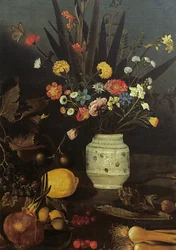 Natura morta con fiori e piante (dettaglio)