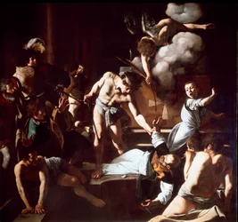 Il martirio di San Matteo, 1600. 323 x 343 cm. Cappella Contarelli, San Luigi dei Francesi (Chiesa di San Luigi dei Francesi), Roma