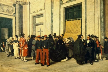 Ingresso di Santa Maria Maggiore, ca 1865, di Michele Cammarano, Italia