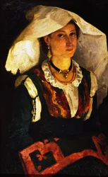Donna in costume sardo, ca 1875, di Michele Cammarano