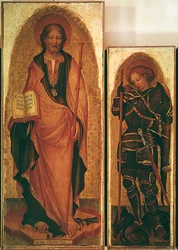 San Giacomo con santi, (dettaglio) di San Giacomo e San Michele Arcangelo, c.1450