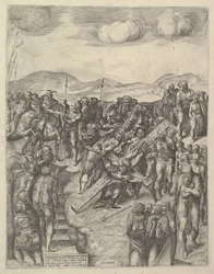 La crocifissione di San Pietro, dopo gli affreschi di Michelangelo nella Cappella Paolina, ca. 1550-60