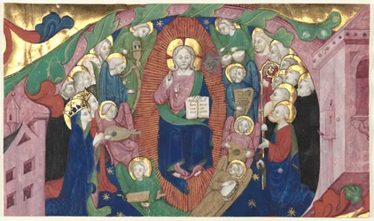 Frammento di una iniziale istoriata da un libro corale: Cristo in maestà