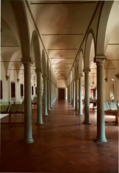 Biblioteca del convento di San Marco a Firenze, Italia. Architettura di Michelozzo di Bartolommeo Michelozzi