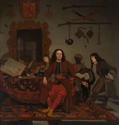 Ritratto di Thomas Hees (n. 1634/35), residente e commissario degli Stati Generali presso i governi di Algeri, Tunisi e Tripoli, con i suoi nipoti Jan (n. 1670/71) e Andries (n. 1
