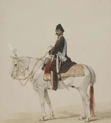 Ritratto equestre di Naser al-Din Shah Qajar 1831-1896, 1873