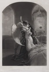 Tamara e il demone. Illustrazione del poema Il demone di Mikhail Lermontov, c. 1880