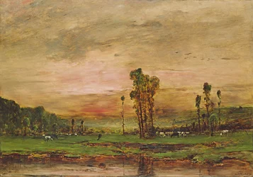 Paesaggio Serale con una Mandria di Bovini vicino a Jouy-en-Josas, 1881