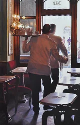 Camerieri danzanti, 2019 (olio su lino)