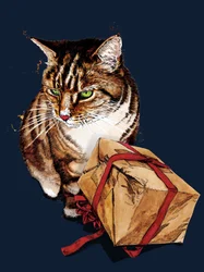 Gatto di Compleanno su Blu Mezzanotte, 2020