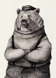 Orso in abiti vintage