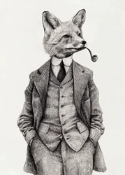 La volpe in stile vintage