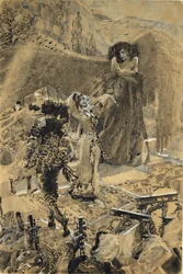 La danza di Tamara. Illustrazione del poema Il demone di Mikhail Lermontov