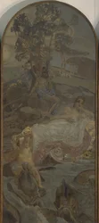 Venere, Amore e Paride, trittico Il giudizio di Paride, parte centrale, 1893