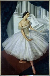 Ritratto della ballerina Anna Pavlova (1881-1931) - Dipinto di Alexandre Evguenievitch Jacovieff (1887-1938)