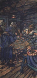 Il matrimonio del Granduca Vladimir I. Svyatoslavich Trittico, pannello laterale, 1920