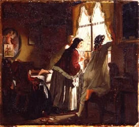 Illustrazione alla poesia La moglie del tesoriere di Tambov dopo M. Lermontov, 1862