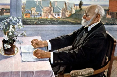 Ivan Pavlov nella sua casa, vicino a San Pietroburgo