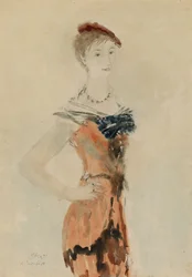 Signora con berretto rosso, 1935