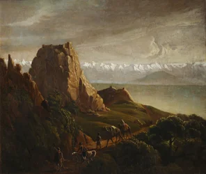 Paesaggio caucasico con cammelli