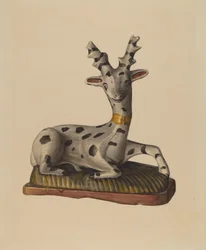 Cervo in gesso, 1938 circa (acquerello)
