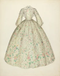 Vestito con colletto a mantella