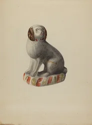 Figurina di cane tedesco della Pennsylvania, c. 1937