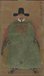 Han Yige, 1368-1644 circa (rotolo appeso, colore su seta)