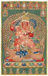 Thangka di seta imperiale ricamata
