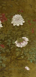 Peonie e farfalla