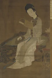 Giovane donna che legge un libro di poesie, XVI-XVII secolo