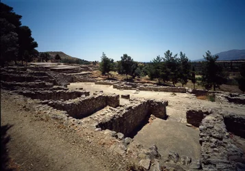 Civiltà minoica: vista delle rovine del sito di Haghia Triada, 2000-1400 a.C.