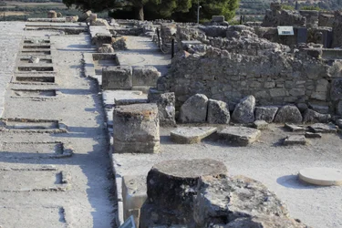 Sito archeologico minoico di Festo. Vista generale dei santuari dell