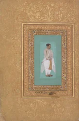 recto: Ritratto di Raja Suraj Singh Rathor, verso: Pagina di calligrafia..., recto: fine XVI secolo