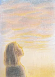 Uno sguardo sereno rivolto al cielo