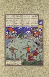 Il combattimento di Rustam e Ashkabus, Folio 268v dal Shahnama