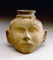 Effigie di testa umana, 1300-1500 (ceramica)