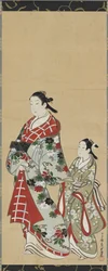 Yujo e la sua apprendista kamuro, periodo Edo, 1615-1868