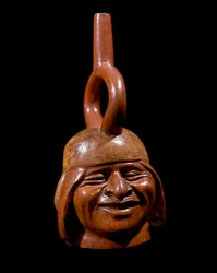 Arte precolombiana, civiltà Moche: vaso antropomorfo detto «L