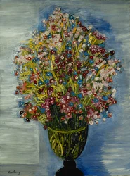 Fiori in un vaso verde; Fleurs dans un Vase Vert