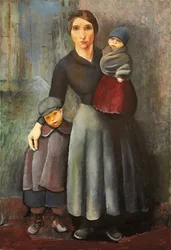 La madre con i figli