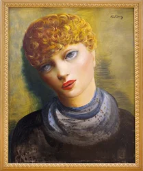 Ritratto di giovane donna. Dipinto di Moise Kisling (1891-1953), pittore di origine polacca, olio su tela, 1950 circa. Museo delle Belle Arti di Clermont Ferrand (Clermont-Ferrand).