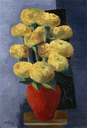 Fiori gialli in un vaso rosso; Fleurs Jaunes dans un Vase Rouge