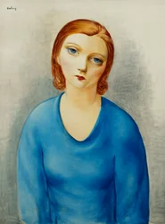 Giovane donna con camicetta blu; Jeune Femme au Corsage Bleu, 1925 circa (olio su tela)