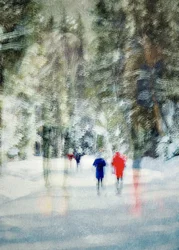 Passeggiata nella foresta invernale