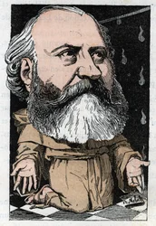 Ritratto di Charles Gounod (1818-1893), compositore francese in “Le Trombinoscope” di Touchatout, caricatura di B. Moloch del 1882 (1849-1909). Collezione privata