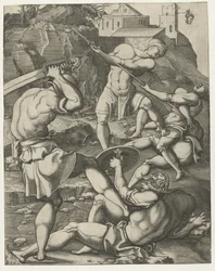 Combattimento tra cinque soldati romani