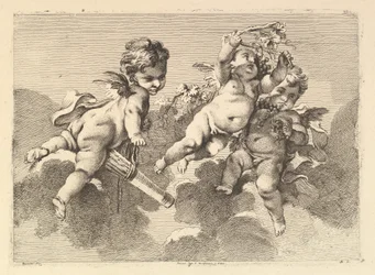 Tre bambini tra le nuvole, XVIII secolo