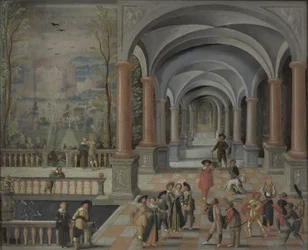 Raduno festivo e figure di una Commedia dell