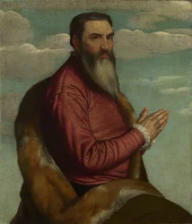 Uomo che prega con una lunga barba, ca. 1545